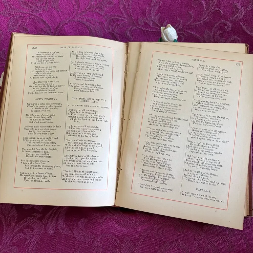 1882 Poems of Henry Wadsworth Longfellow, Illustrated Antique Poetry Book